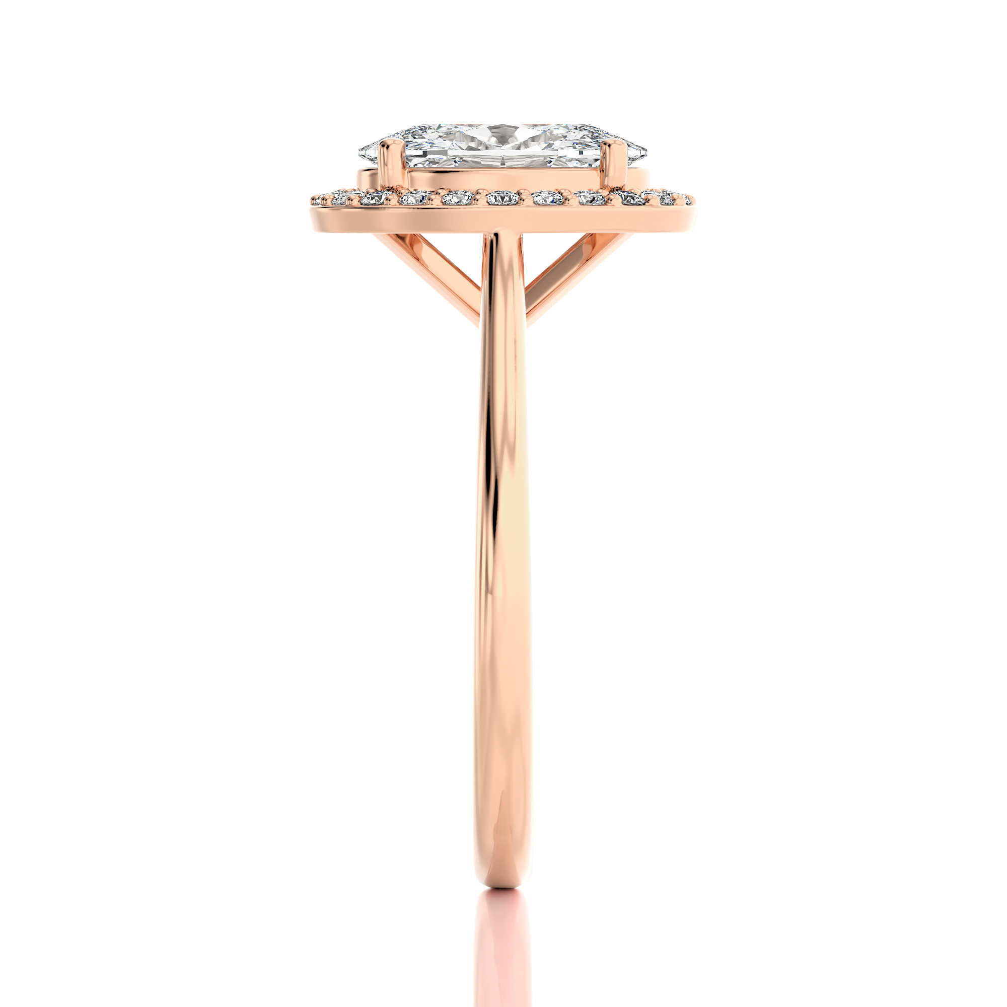 Exquisite Aura Halo Diamond Engagement Ring