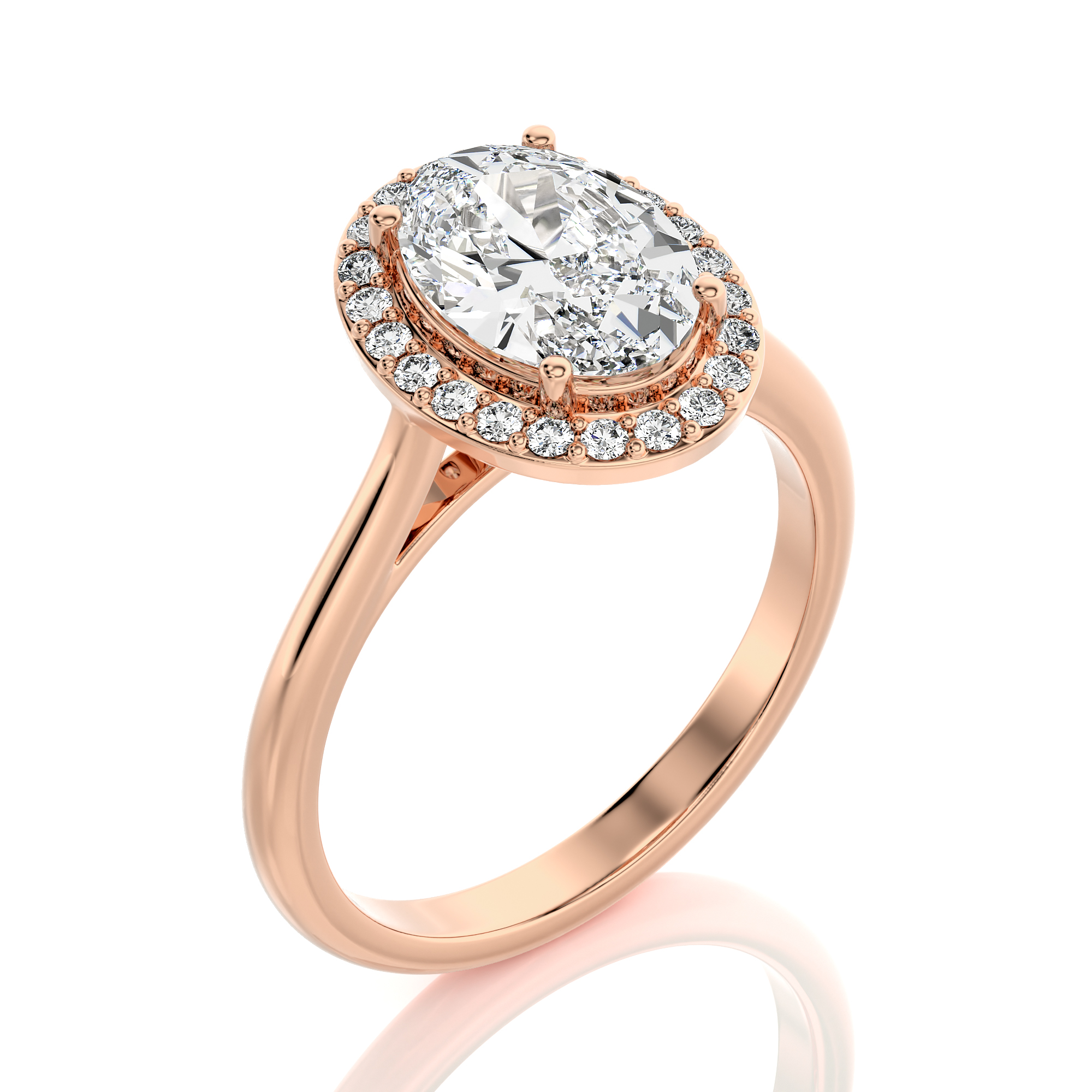 Exquisite Aura Halo Diamond Engagement Ring
