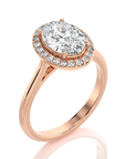 Exquisite Aura Halo Diamond Engagement Ring