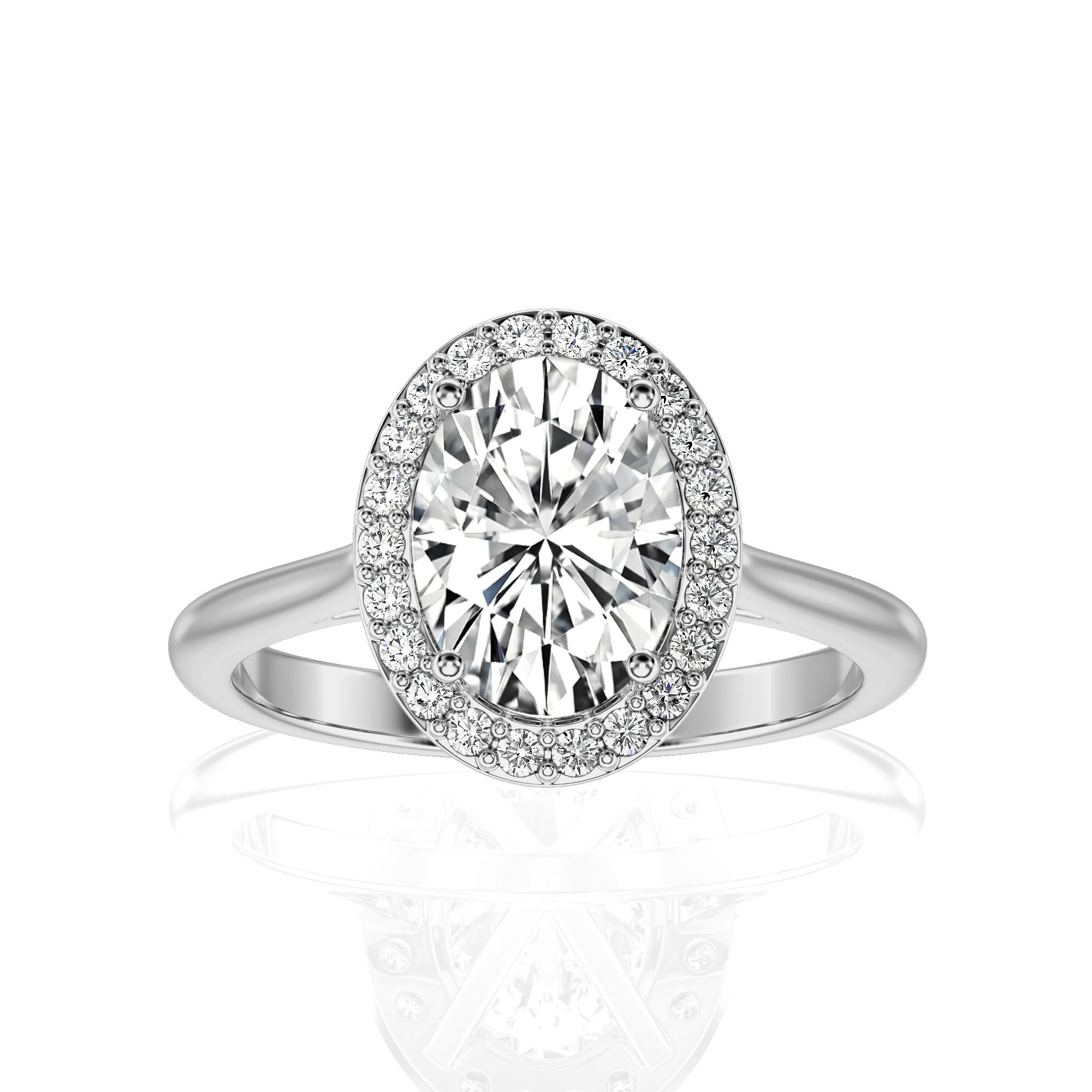 Exquisite Aura Halo Diamond Engagement Ring