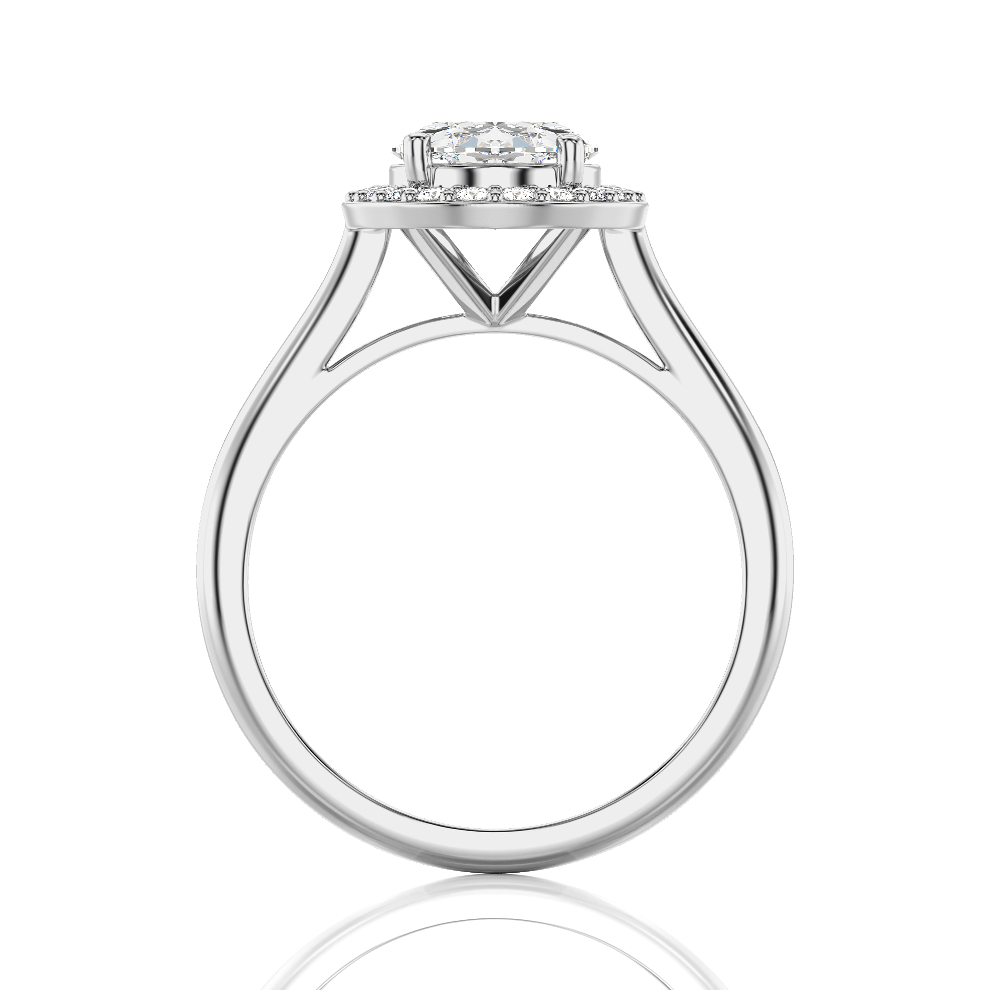 Exquisite Aura Halo Diamond Engagement Ring