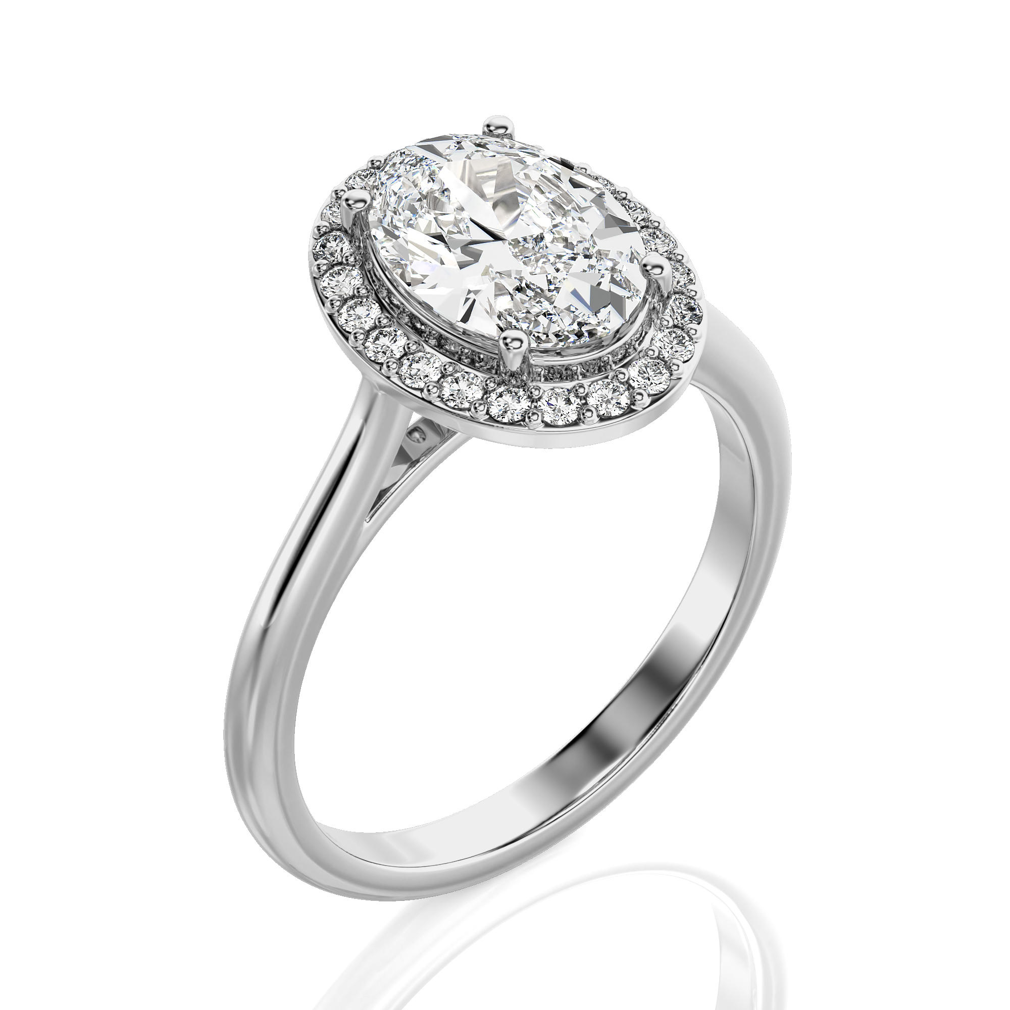 Exquisite Aura Halo Diamond Engagement Ring