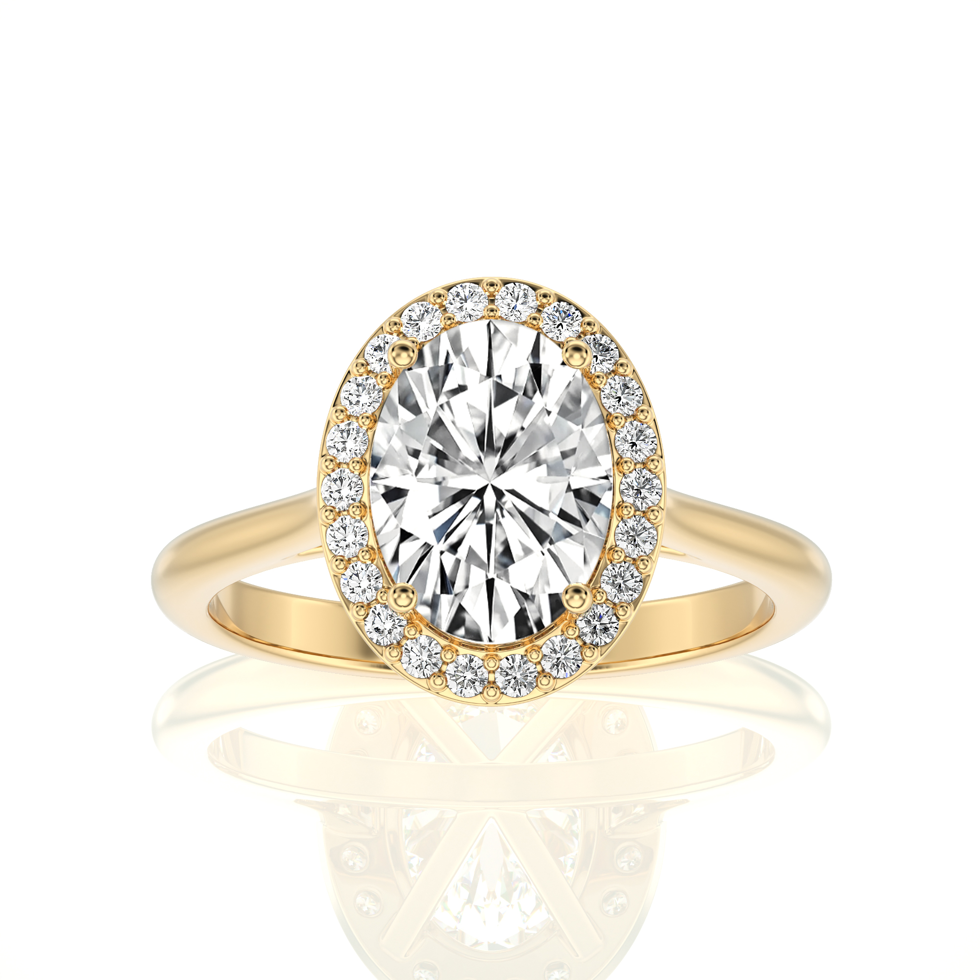 Exquisite Aura Halo Diamond Engagement Ring