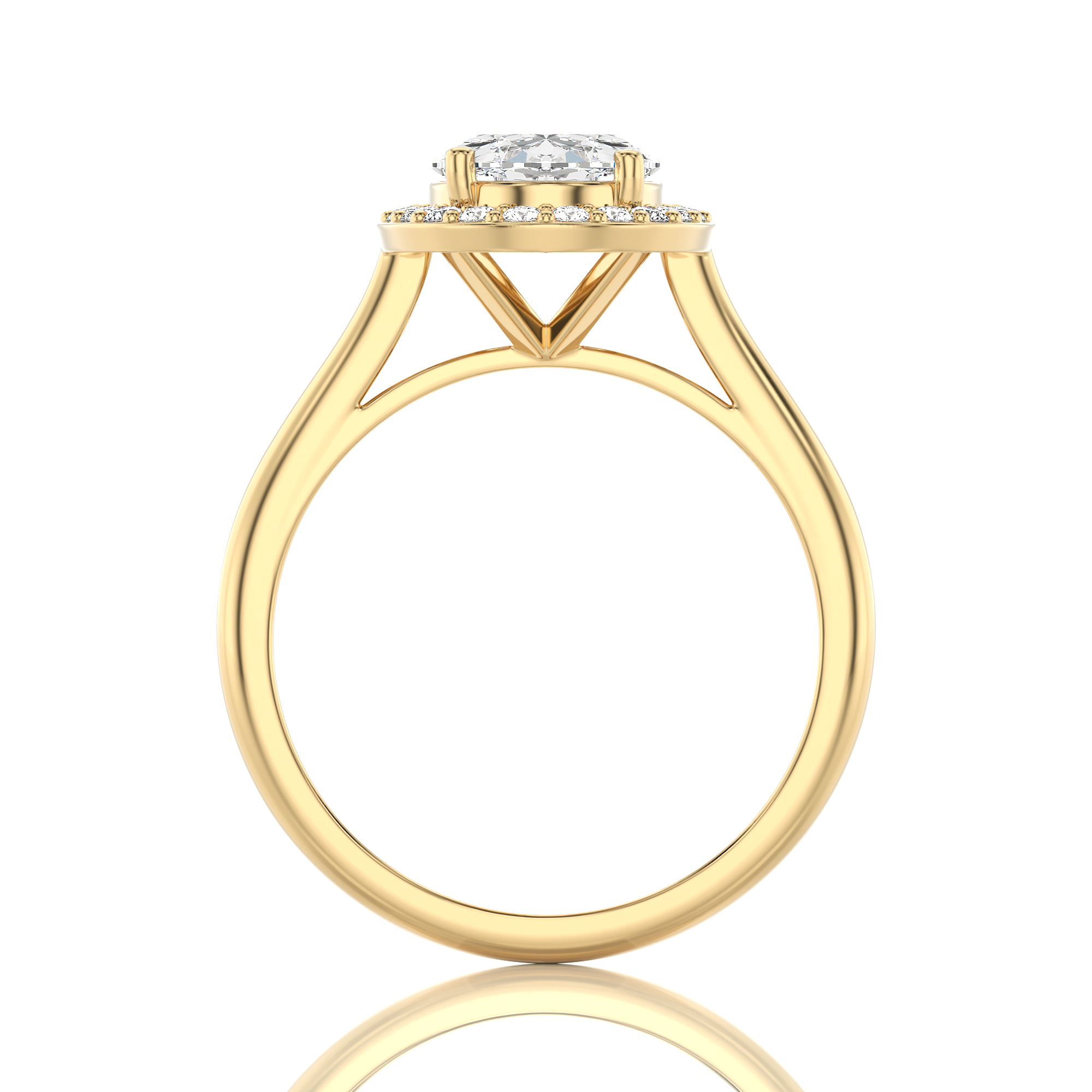 Exquisite Aura Halo Diamond Engagement Ring