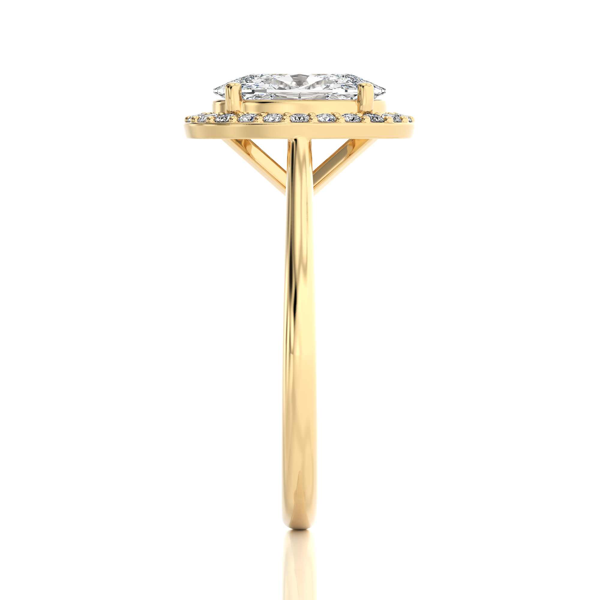 Exquisite Aura Halo Diamond Engagement Ring