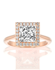 Exquisite Aura Halo Diamond Engagement Ring