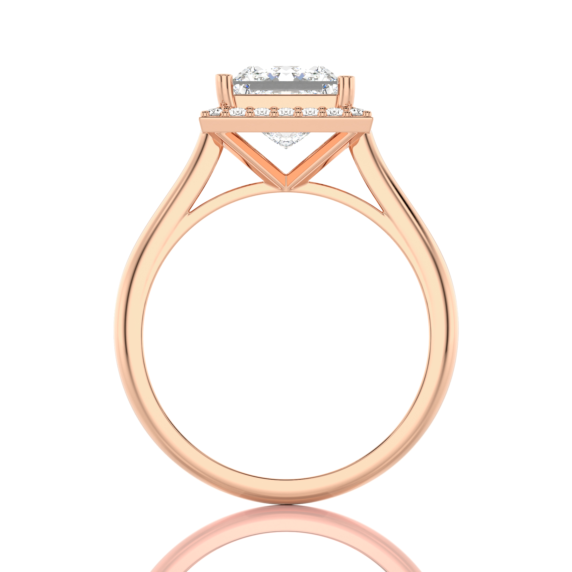 Exquisite Aura Halo Diamond Engagement Ring