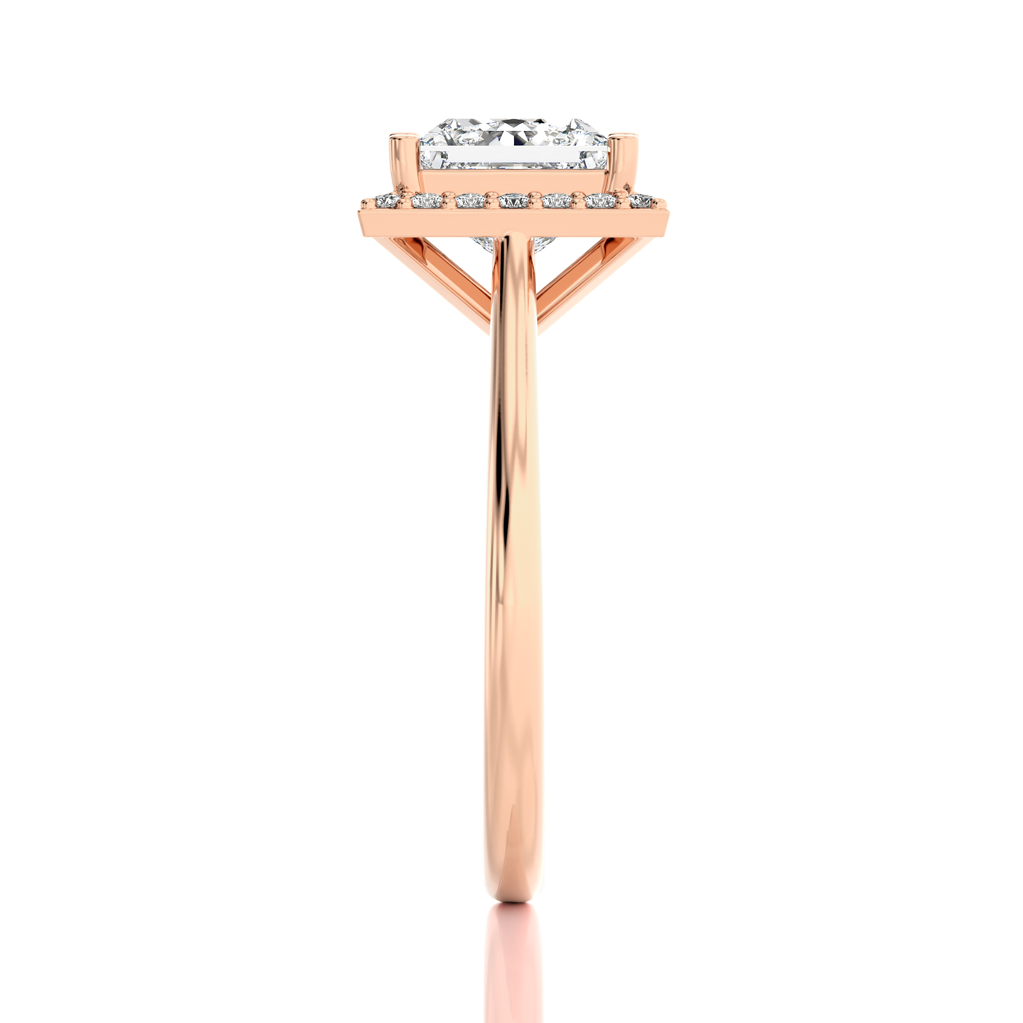 Exquisite Aura Halo Diamond Engagement Ring