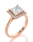 Exquisite Aura Halo Diamond Engagement Ring