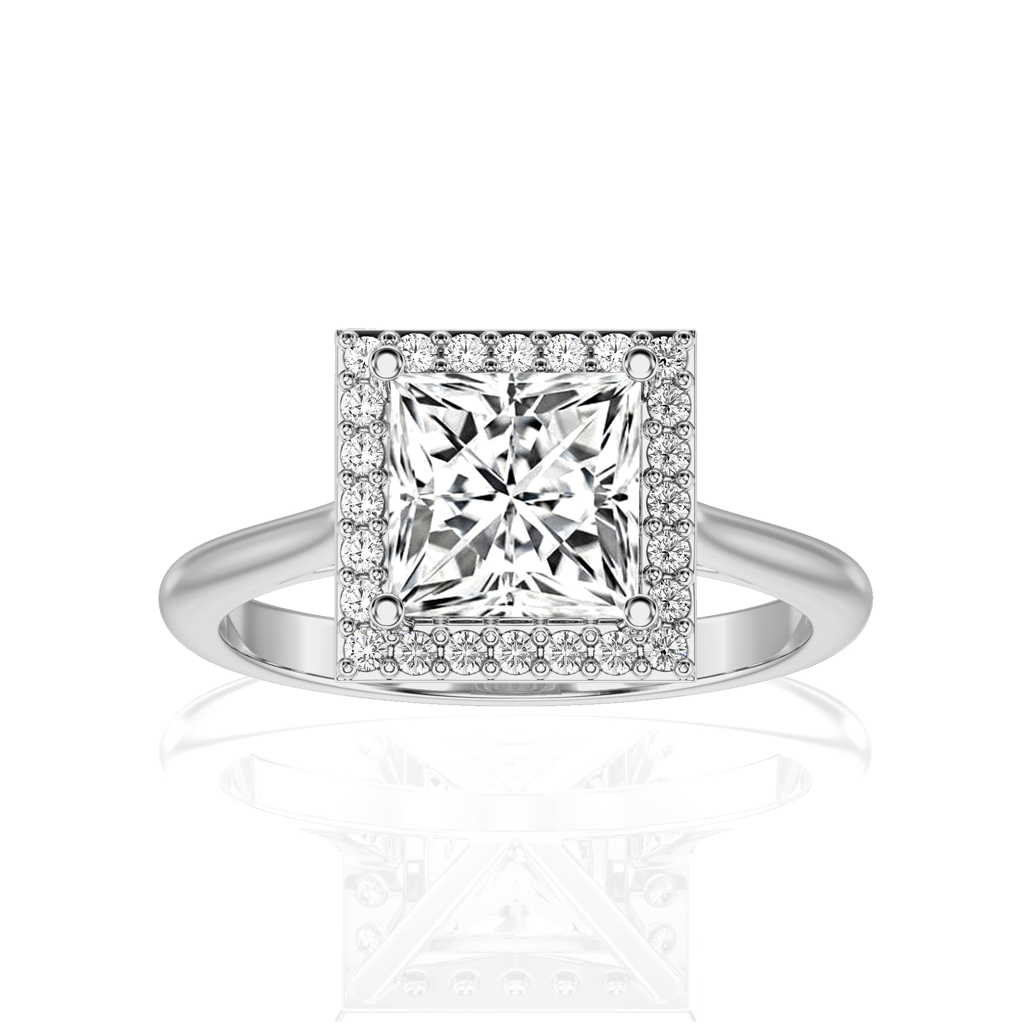 Exquisite Aura Halo Diamond Engagement Ring