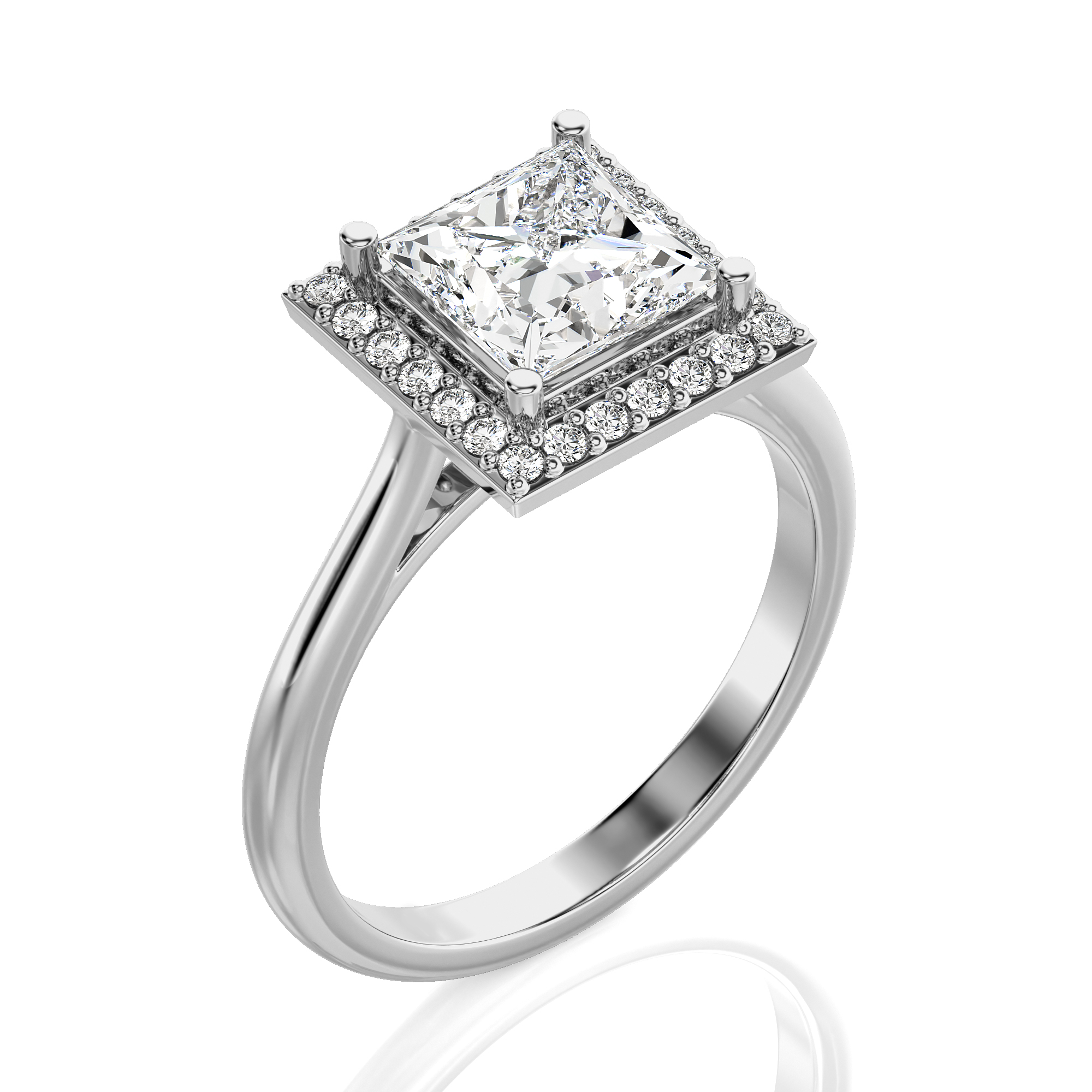 Exquisite Aura Halo Diamond Engagement Ring