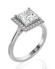 Exquisite Aura Halo Diamond Engagement Ring