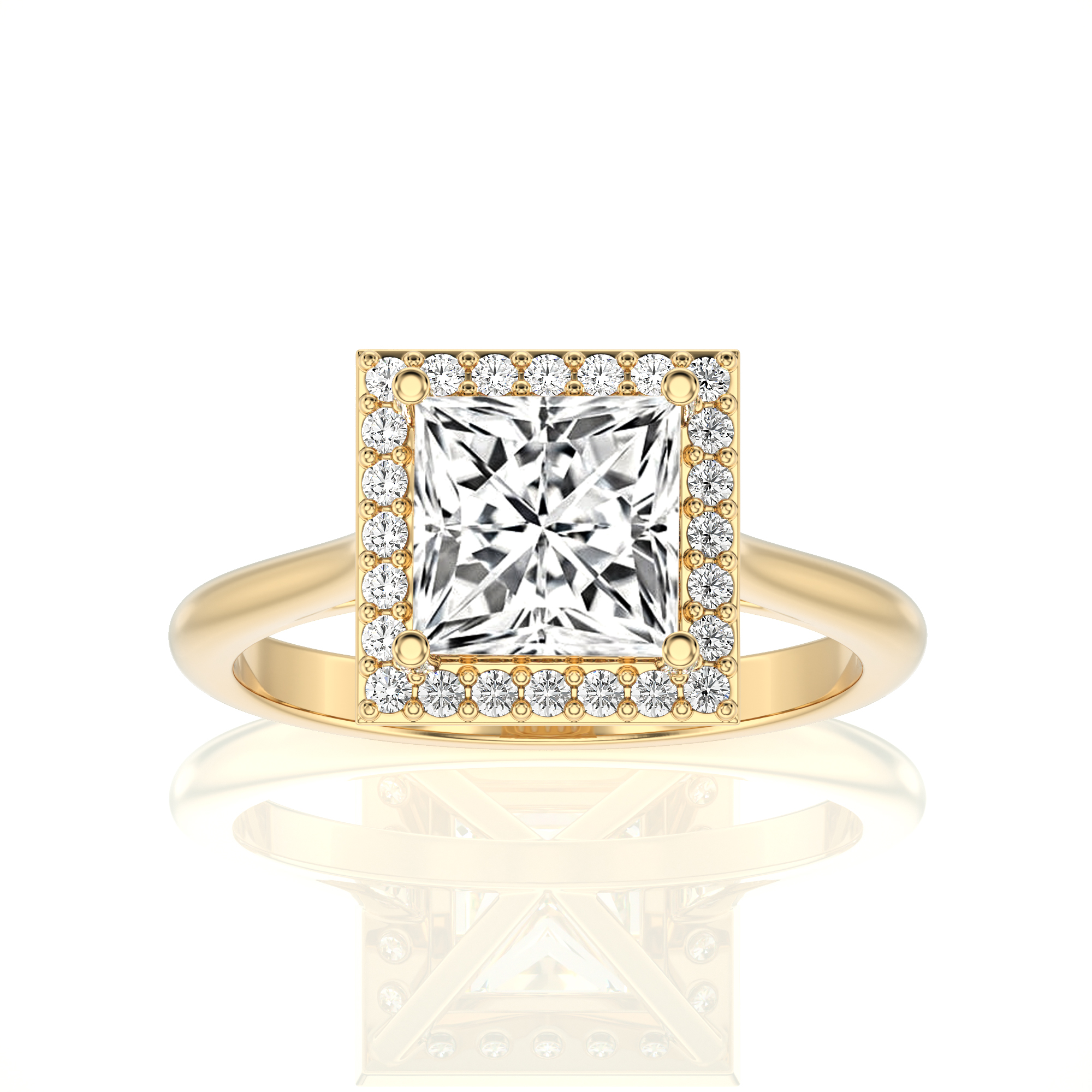 Exquisite Aura Halo Diamond Engagement Ring