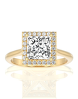 Exquisite Aura Halo Diamond Engagement Ring