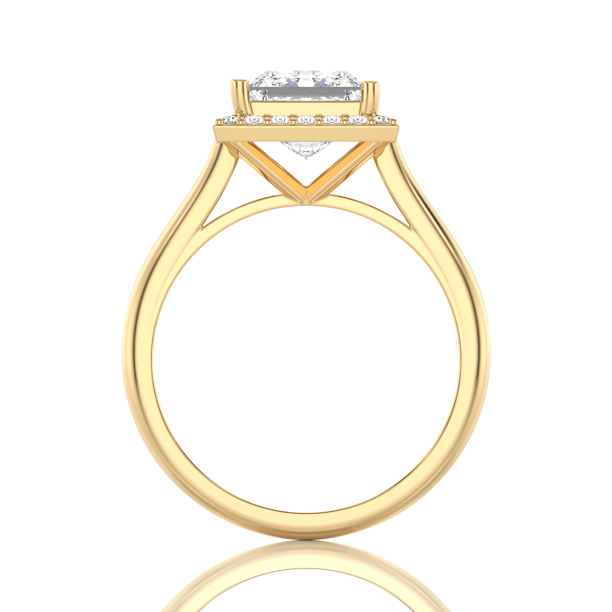 Exquisite Aura Halo Diamond Engagement Ring