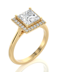 Exquisite Aura Halo Diamond Engagement Ring