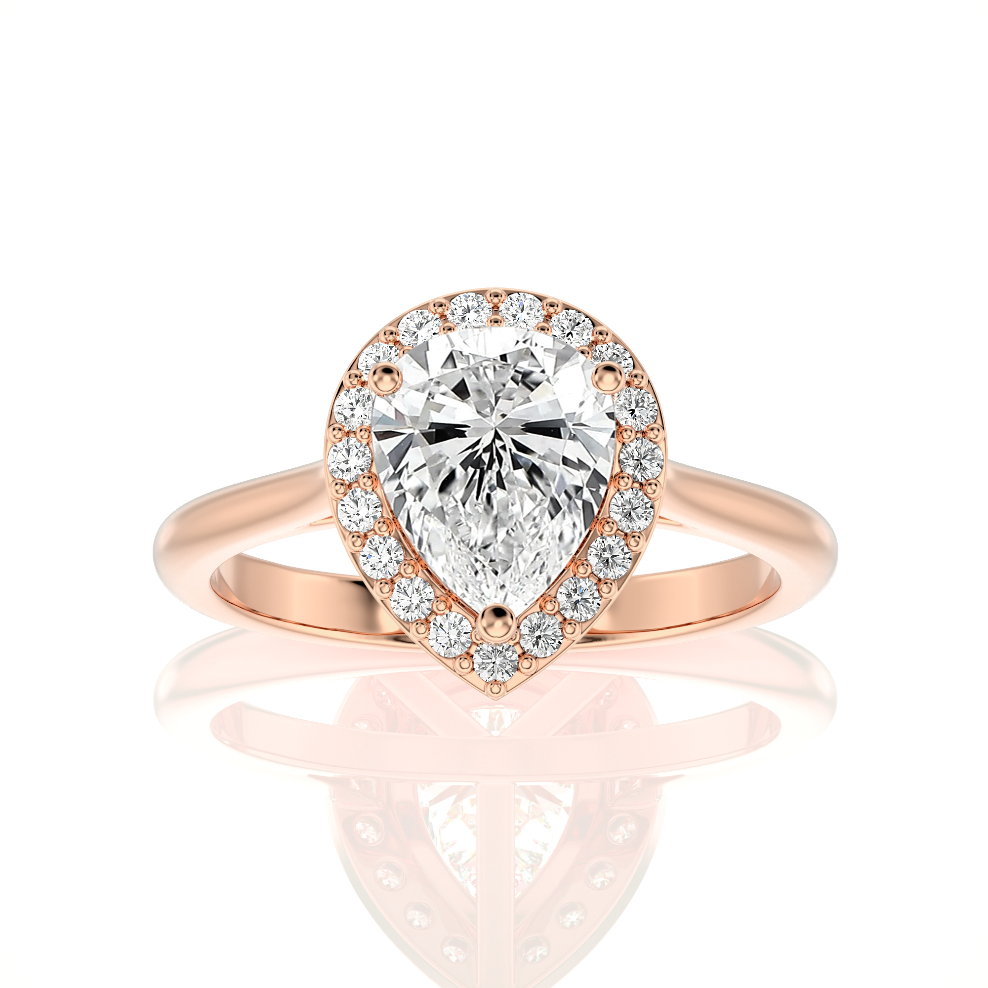 Exquisite Aura Halo Diamond Engagement Ring