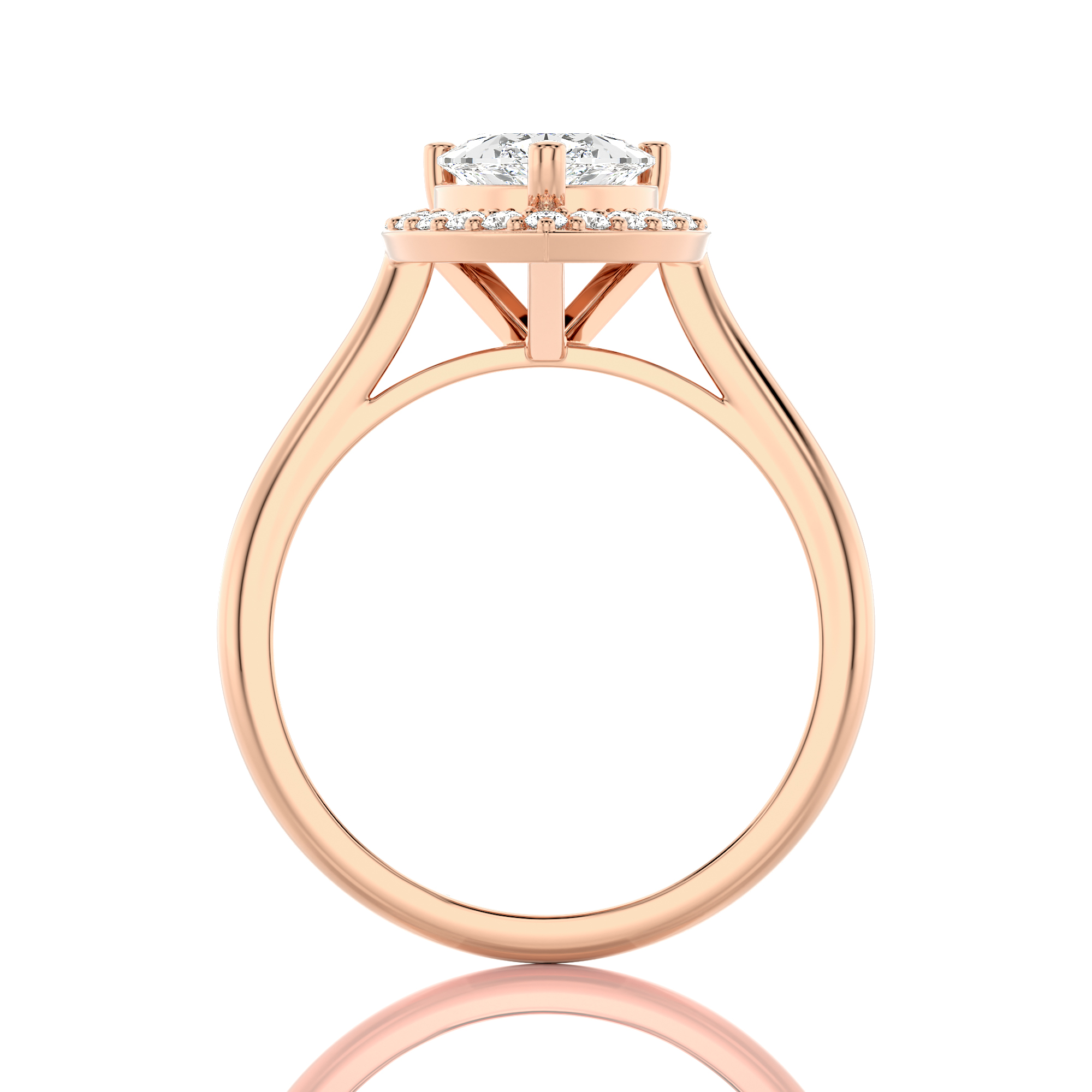Exquisite Aura Halo Diamond Engagement Ring