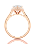 Exquisite Aura Halo Diamond Engagement Ring