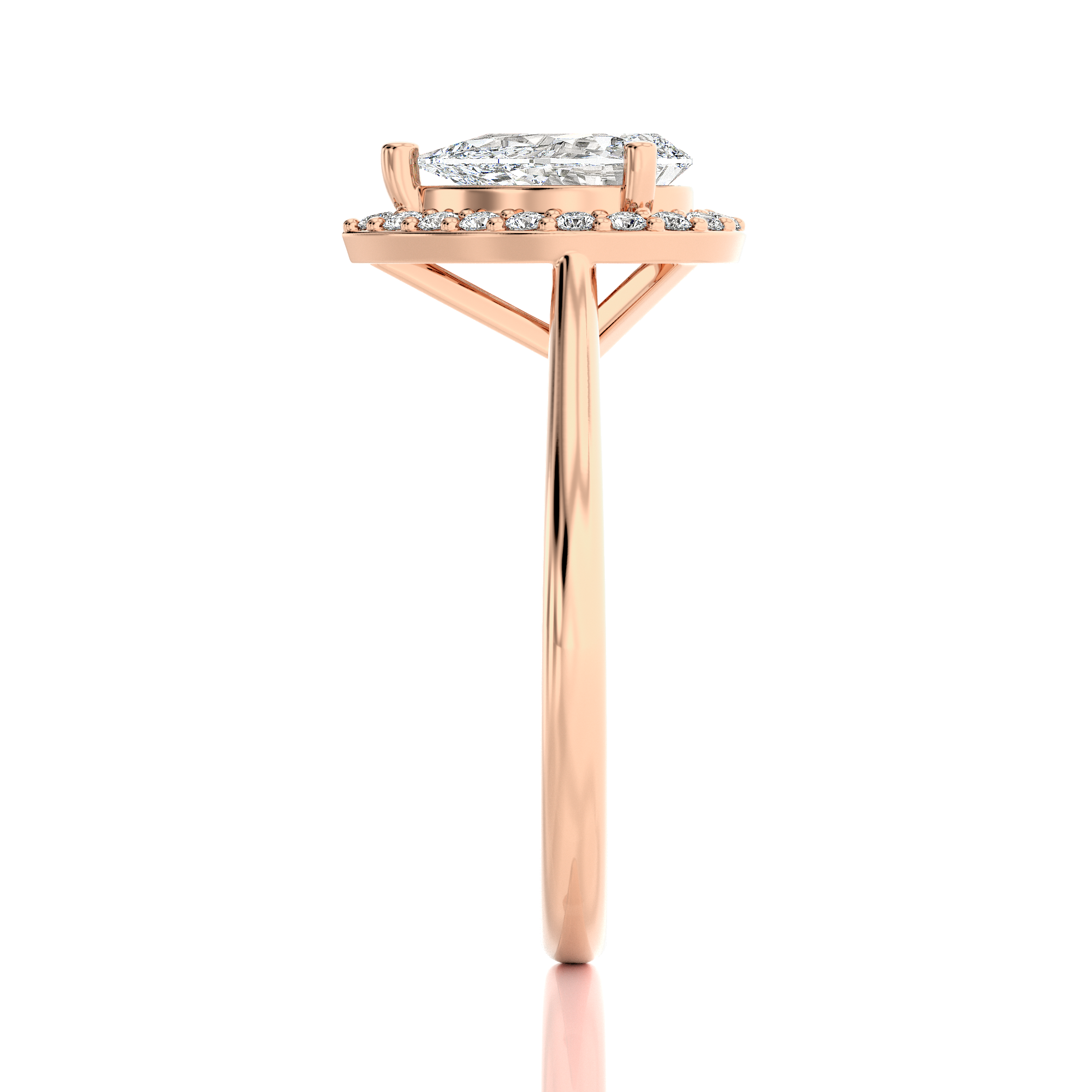 Exquisite Aura Halo Diamond Engagement Ring