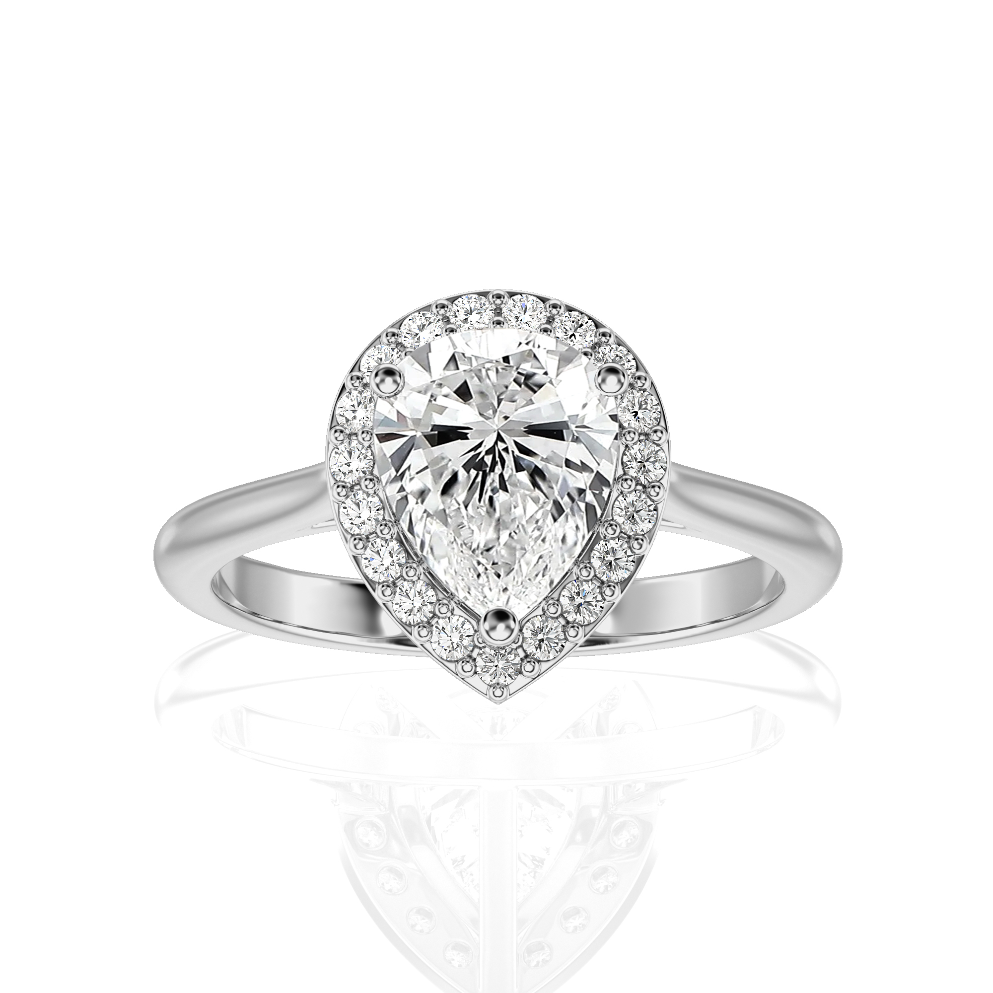 Exquisite Aura Halo Diamond Engagement Ring