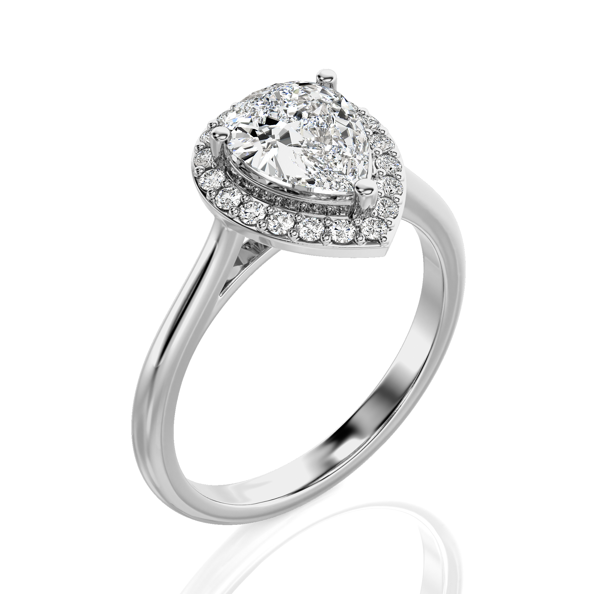 Exquisite Aura Halo Diamond Engagement Ring