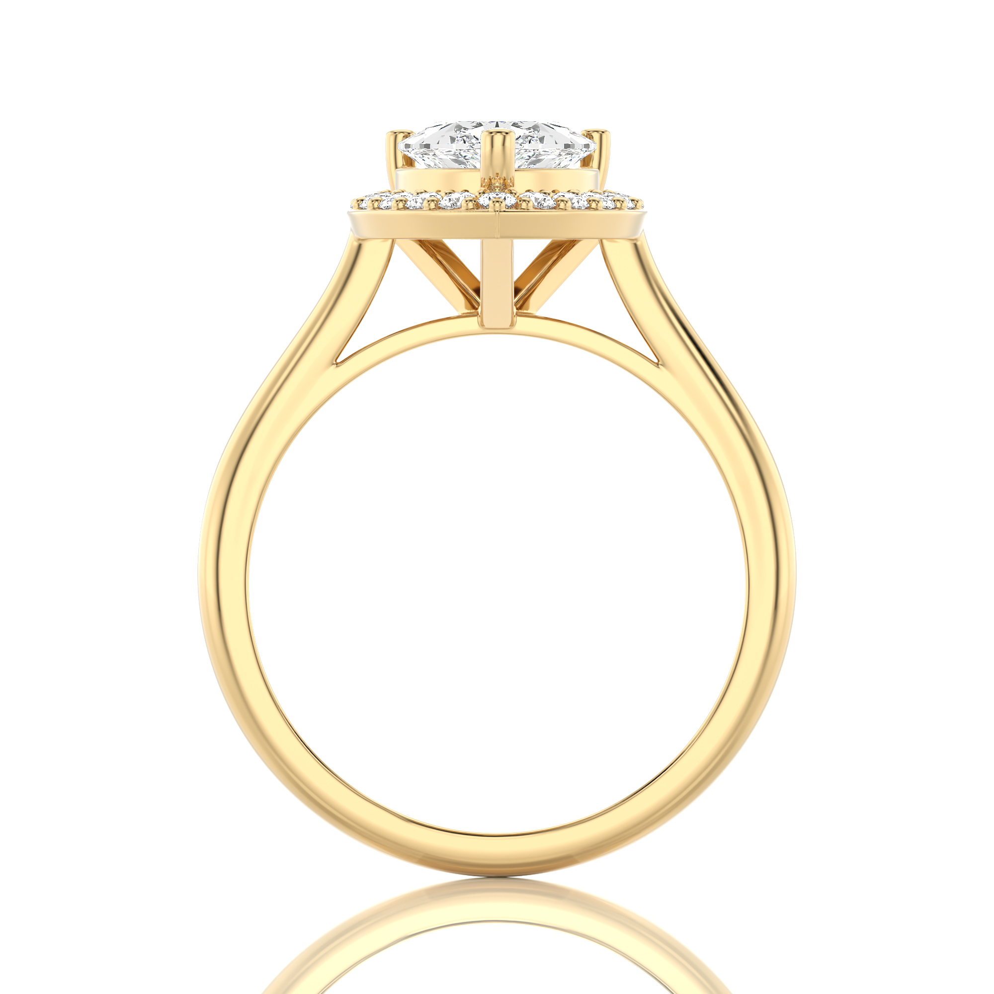 Exquisite Aura Halo Diamond Engagement Ring