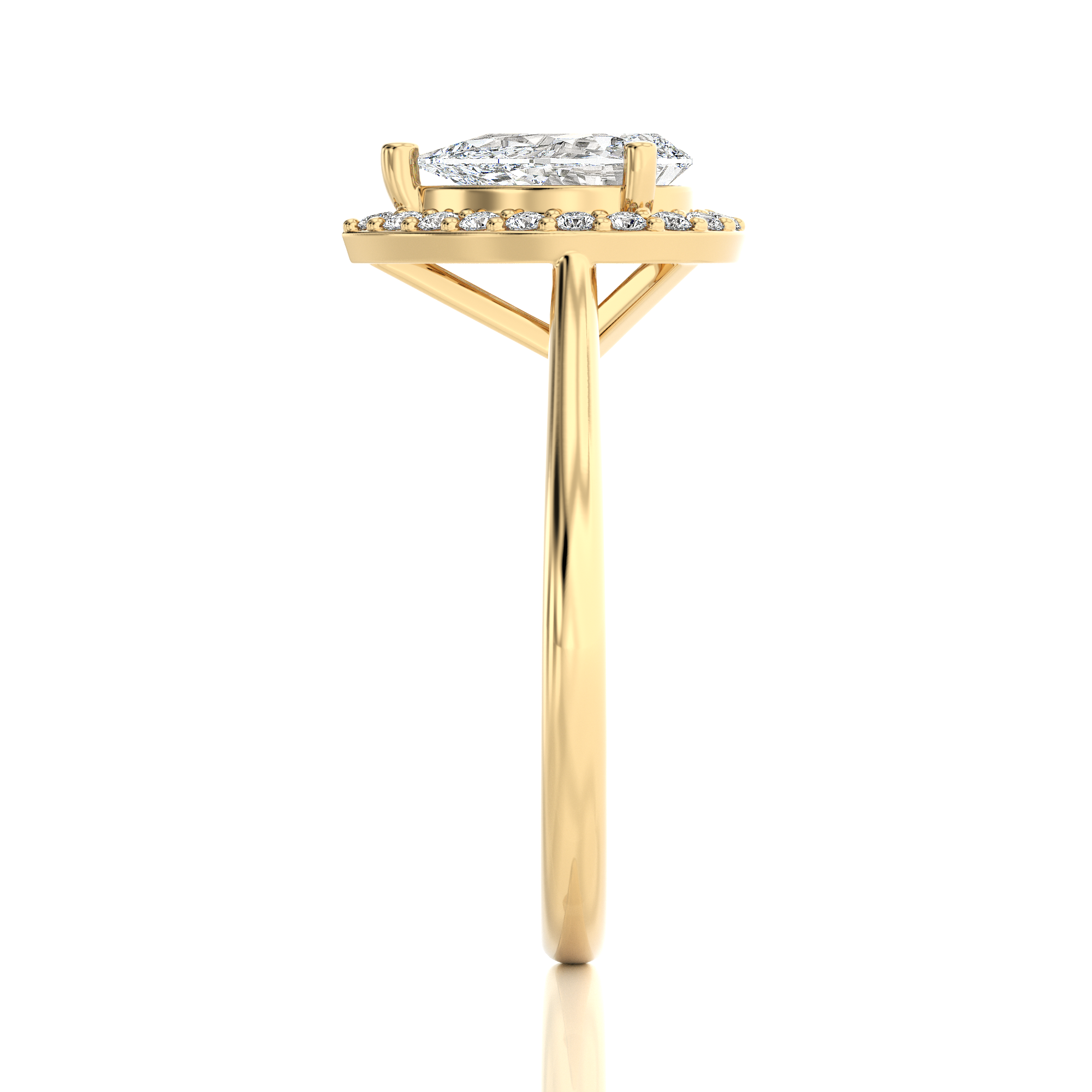 Exquisite Aura Halo Diamond Engagement Ring