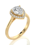 Exquisite Aura Halo Diamond Engagement Ring