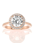 Exquisite Aura Halo Diamond Engagement Ring