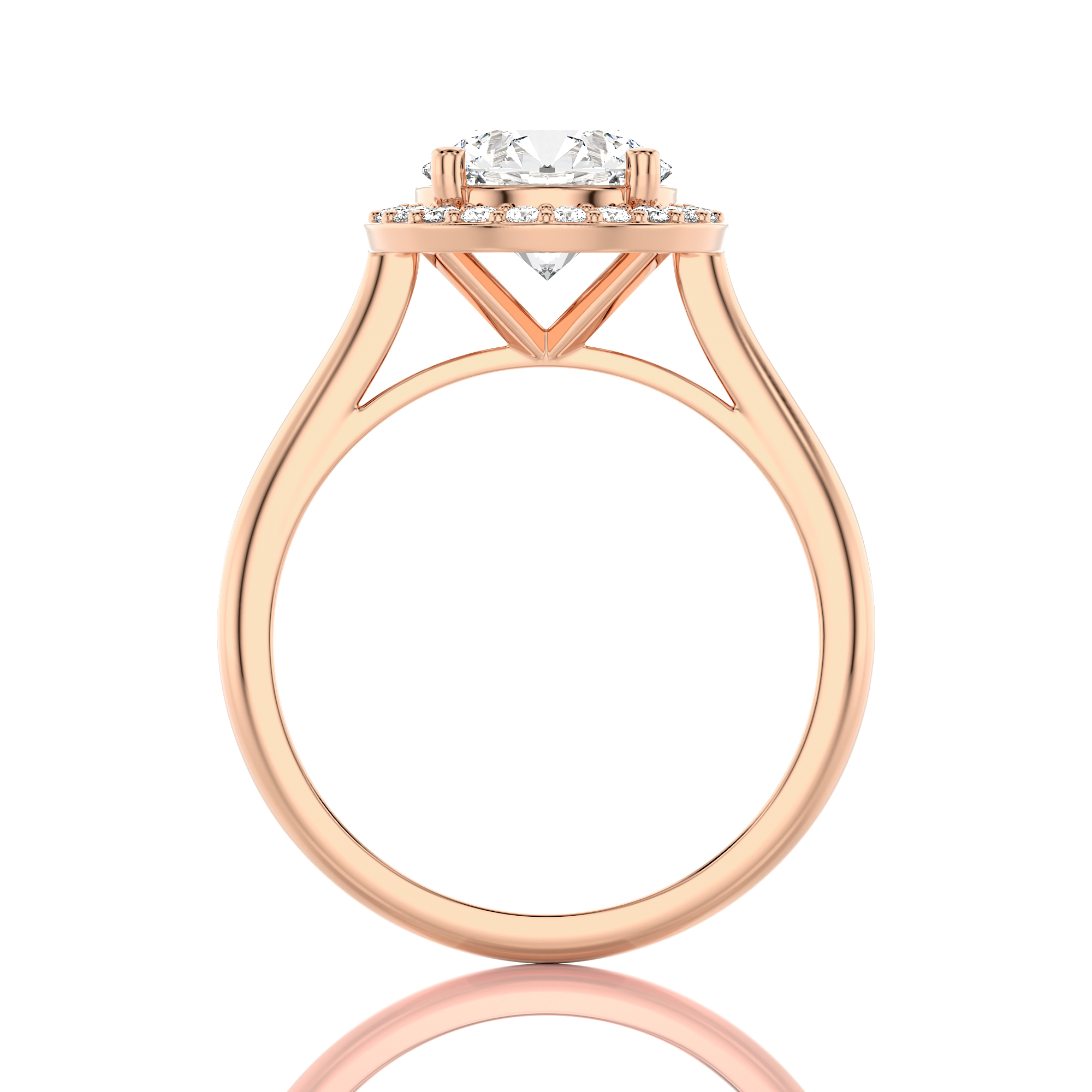 Exquisite Aura Halo Diamond Engagement Ring