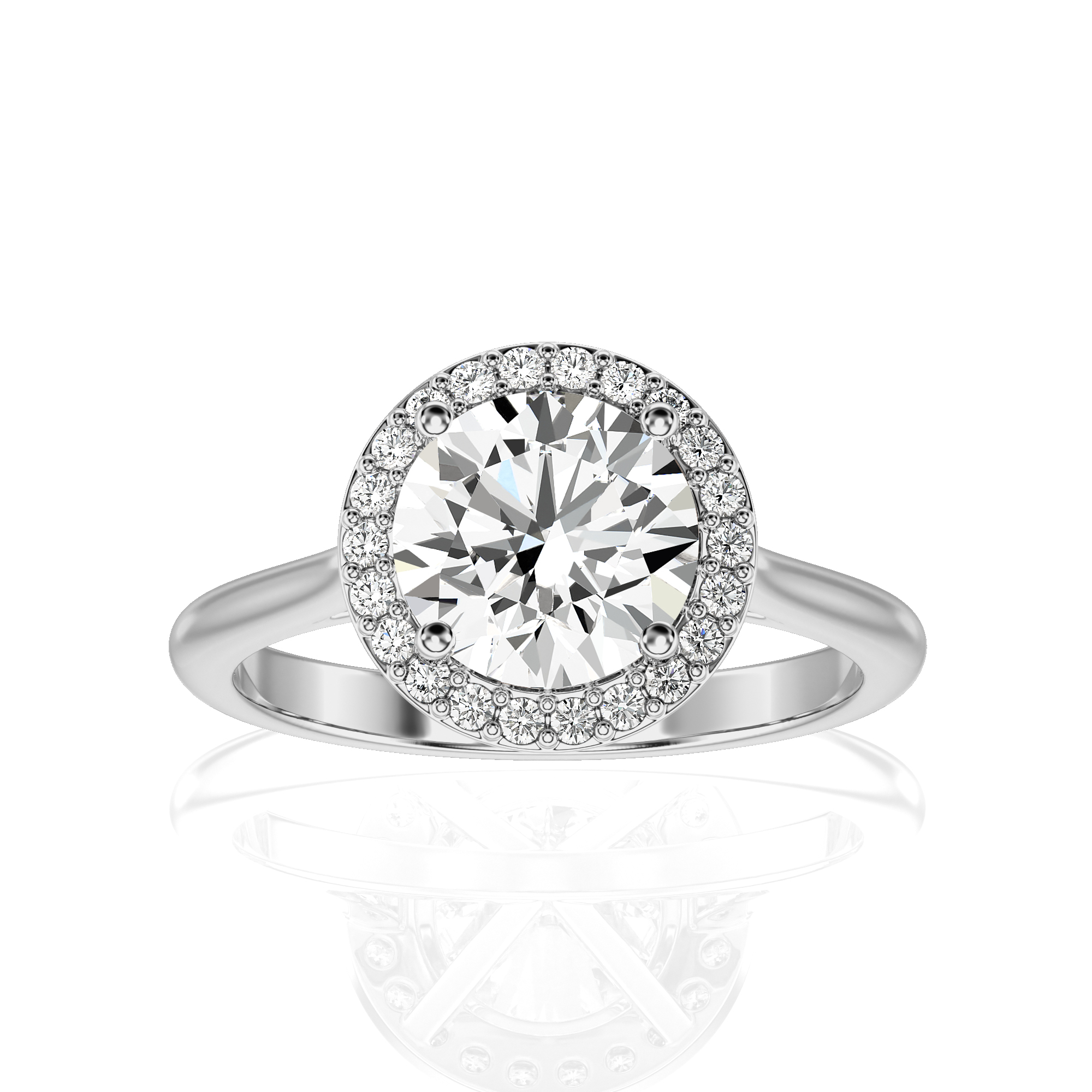 Exquisite Aura Halo Diamond Engagement Ring
