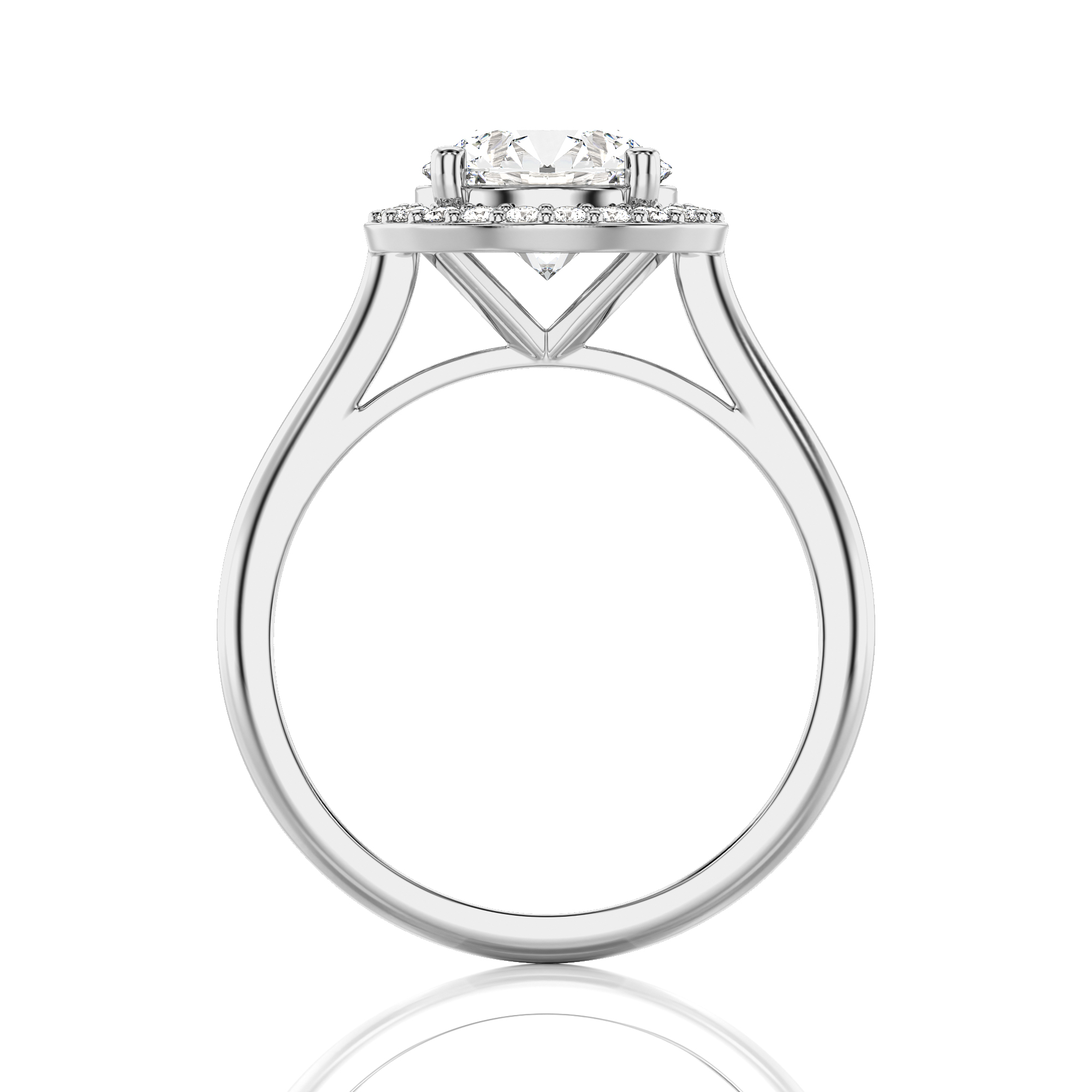 Exquisite Aura Halo Diamond Engagement Ring