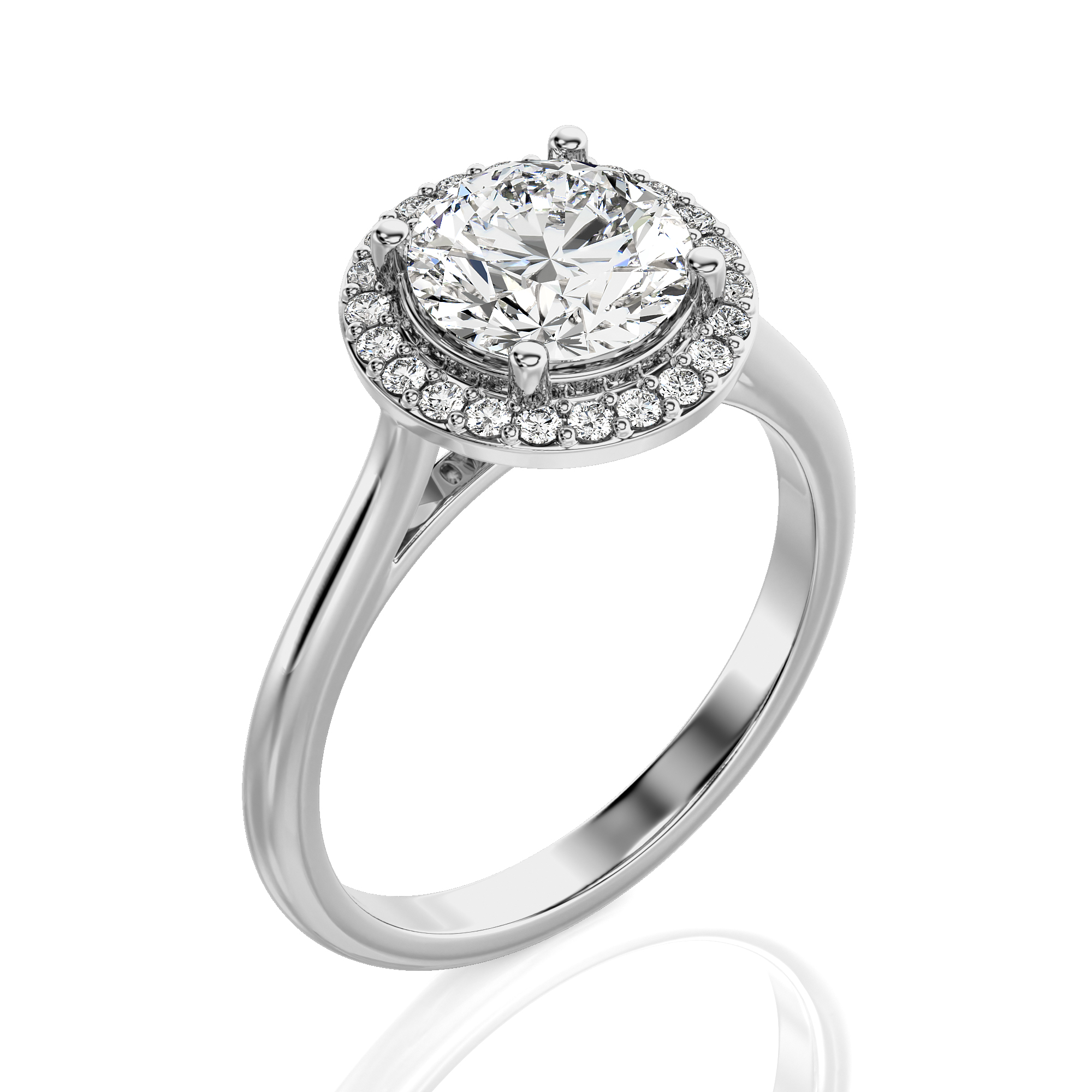 Exquisite Aura Halo Diamond Engagement Ring