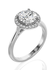 Exquisite Aura Halo Diamond Engagement Ring