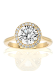 Exquisite Aura Halo Diamond Engagement Ring