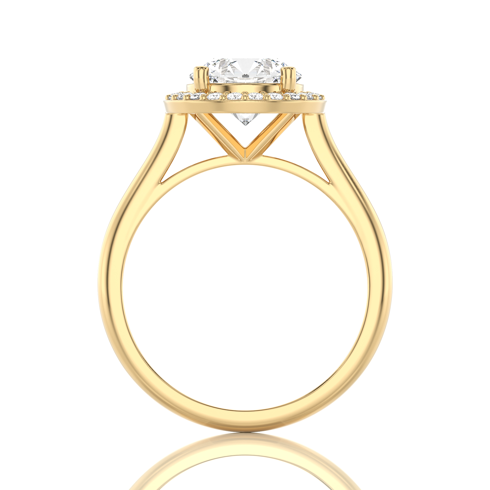 Exquisite Aura Halo Diamond Engagement Ring