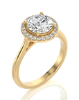 Exquisite Aura Halo Diamond Engagement Ring