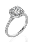 Celestial Mirage Halo Pave Diamond Engagement Ring
