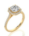 Celestial Mirage Halo Pave Diamond Engagement Ring