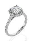 Celestial Mirage Halo Pave Diamond Engagement Ring