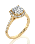 Celestial Mirage Halo Pave Diamond Engagement Ring