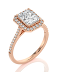 Celestial Mirage Halo Pave Diamond Engagement Ring