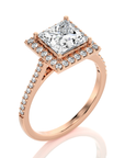 Celestial Mirage Halo Pave Diamond Engagement Ring