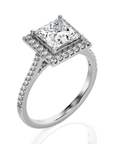 Celestial Mirage Halo Pave Diamond Engagement Ring