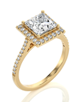 Celestial Mirage Halo Pave Diamond Engagement Ring