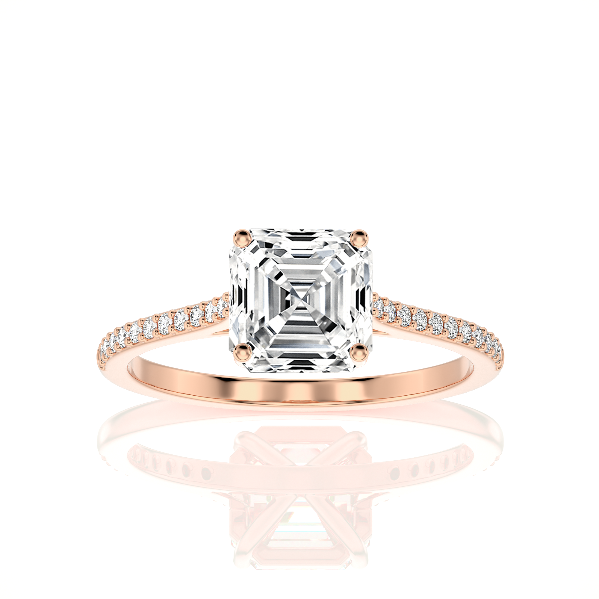 Sunset Sparkler Pave Diamond Engagement Ring