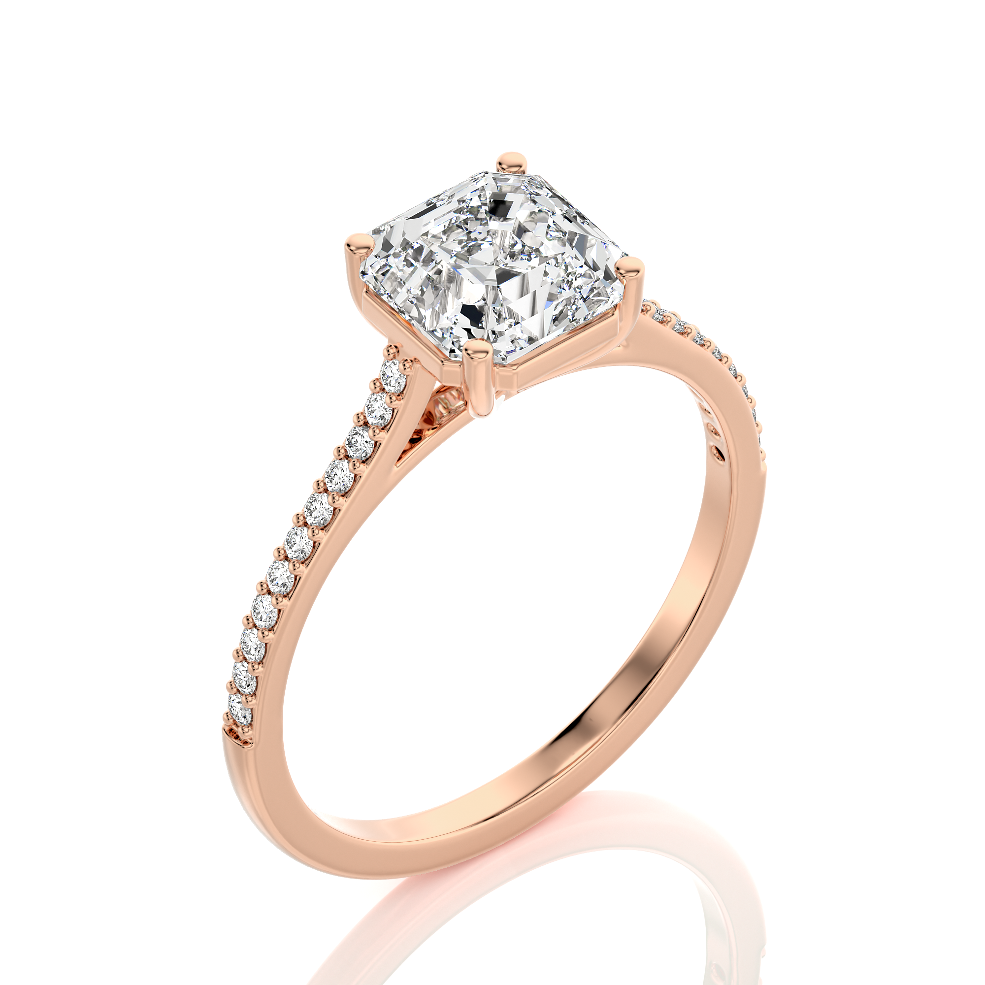 Sunset Sparkler Pave Diamond Engagement Ring