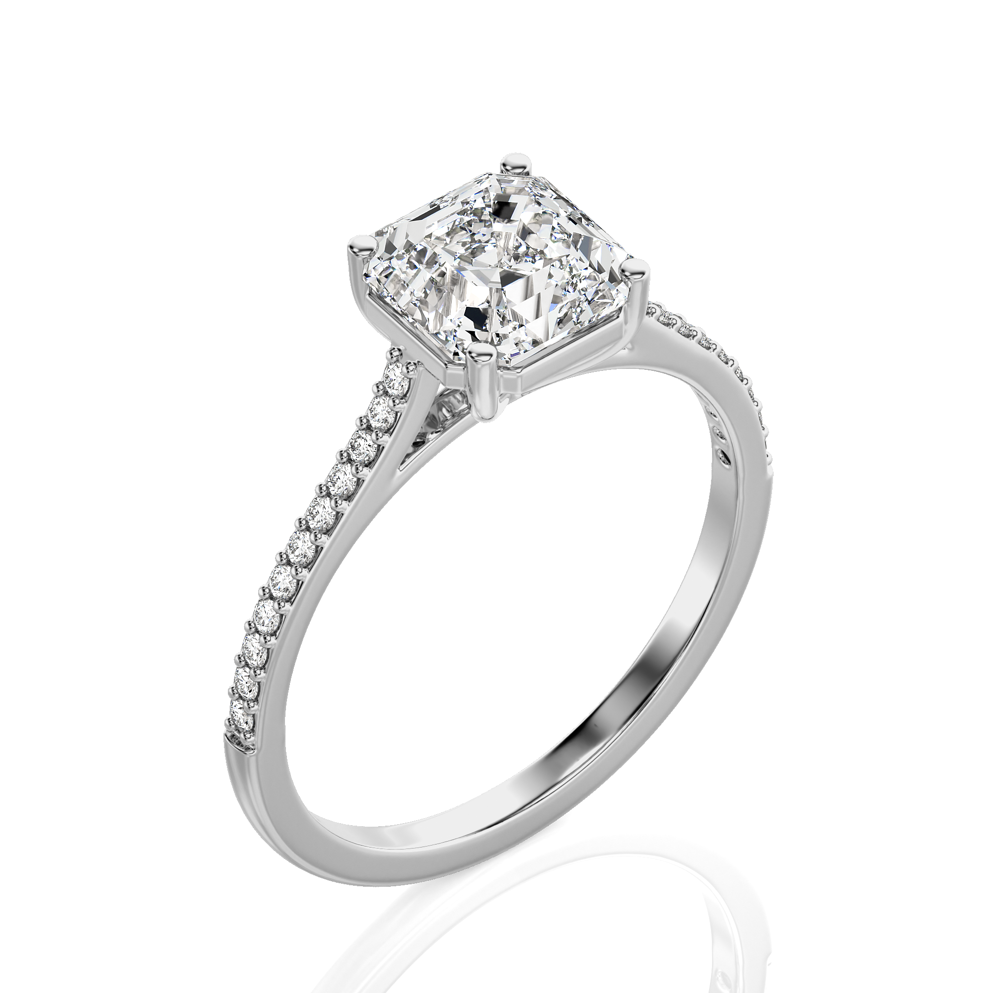 Sunset Sparkler Pave Diamond Engagement Ring