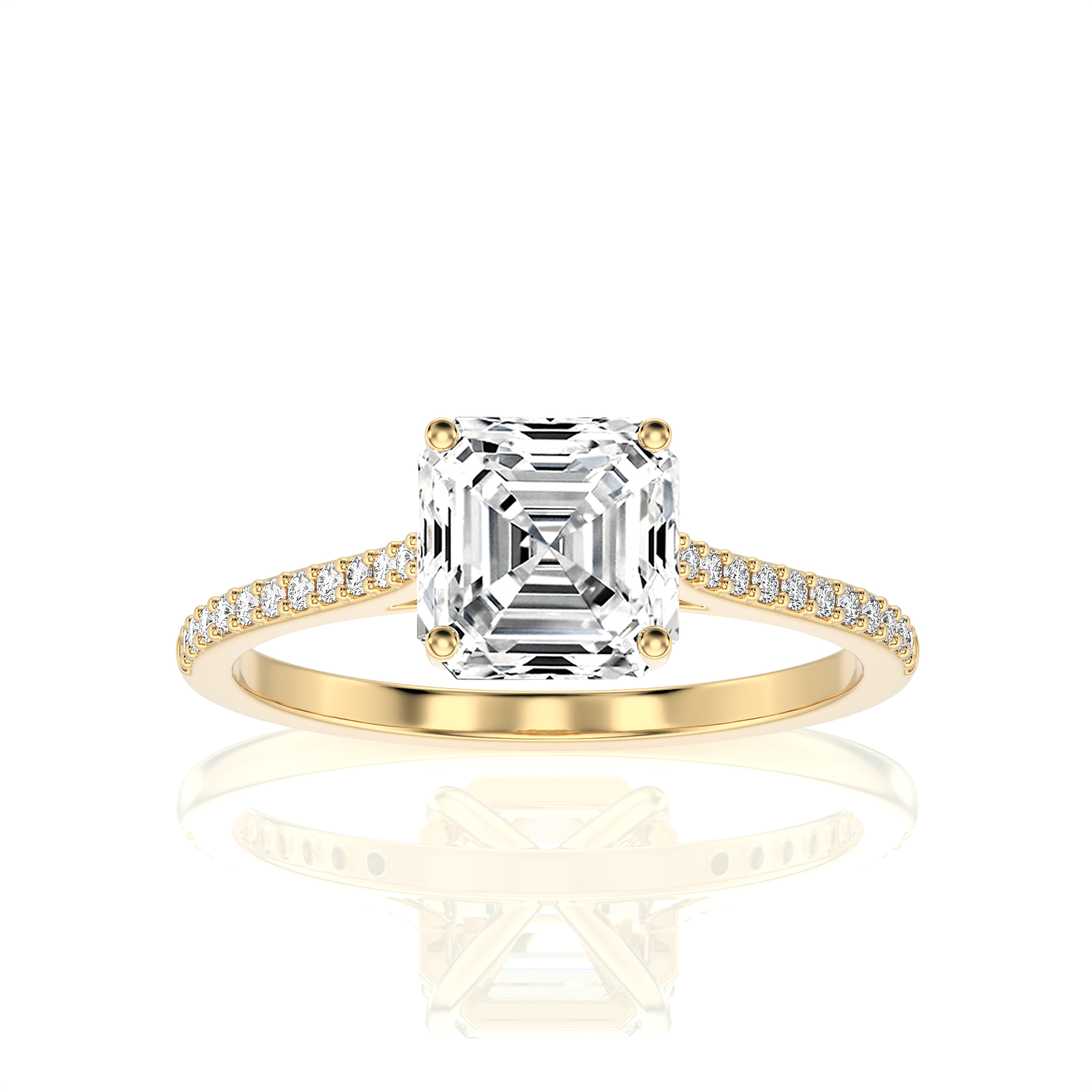 Sunset Sparkler Pave Diamond Engagement Ring